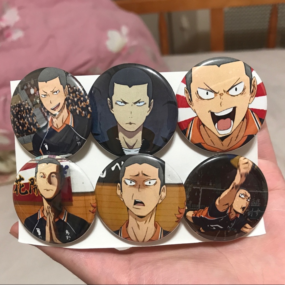 Haikyuu!! Ryunosuke Tanaka Pinback Buttons